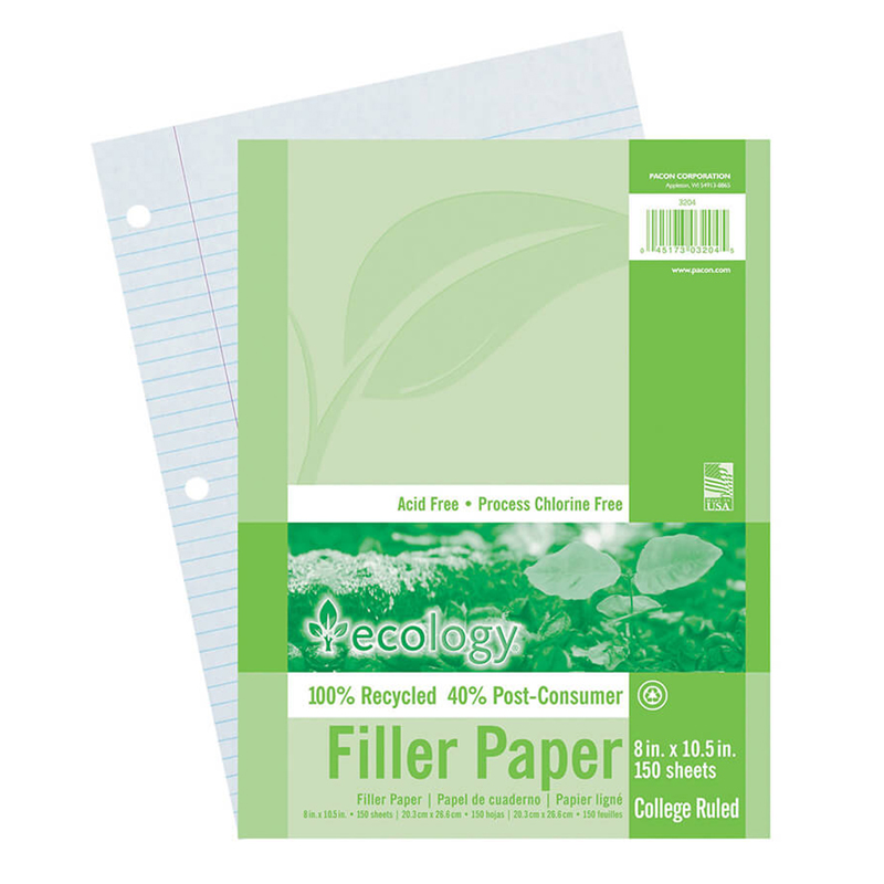 Ecology Recycled Filler Paper Pack