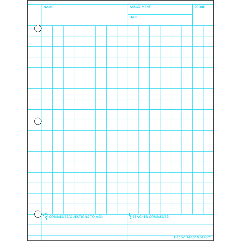 (12 Pk) Mathnotes White 8.5x11in