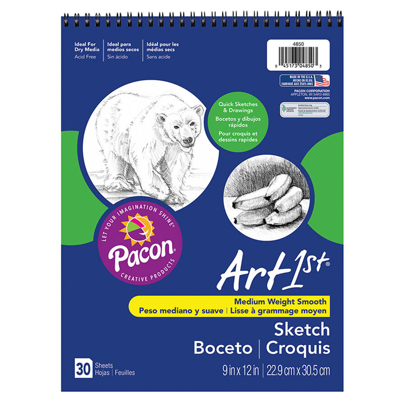 (6 Ea) Art1st Sketch Book 9x12 Wht