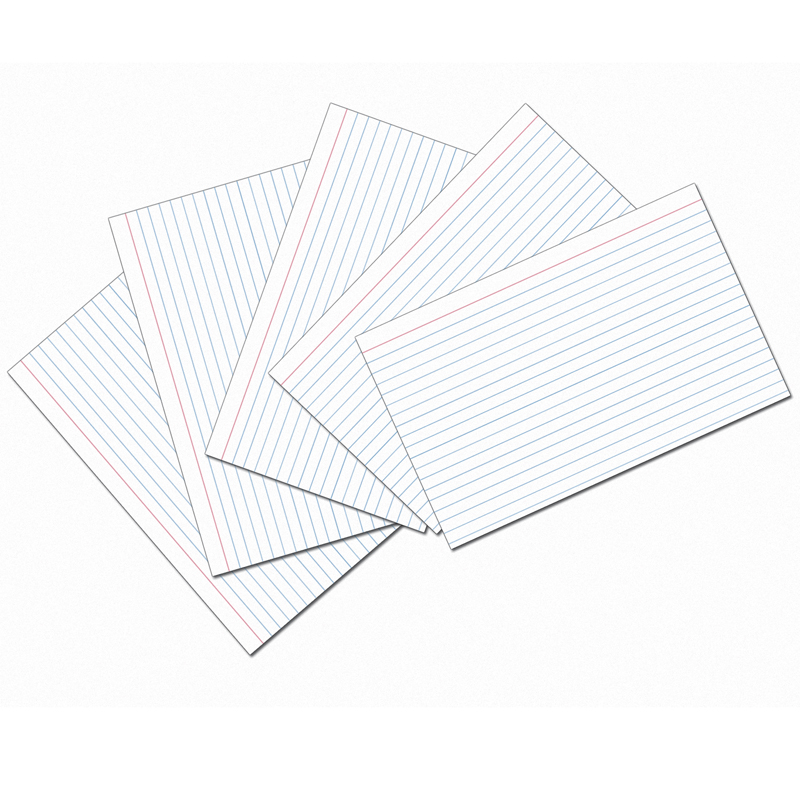 (5 Pk) White 5x8 Ruled Index Cards