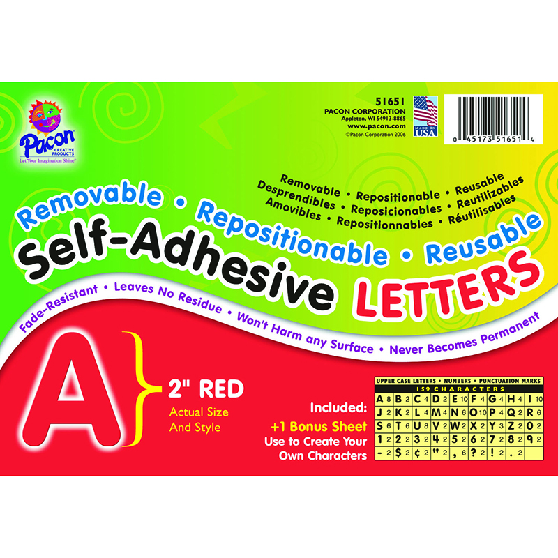 (2 Pk) Self Adhesive Letter 2in Red