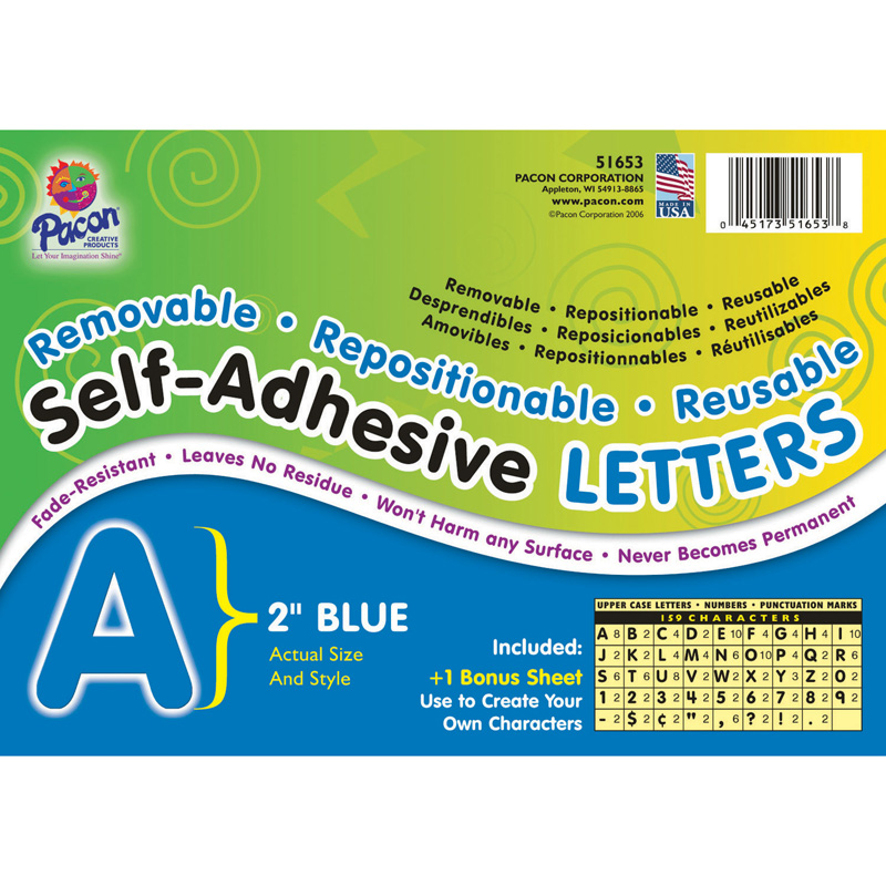 Self Adhesive Letter 2in Blue