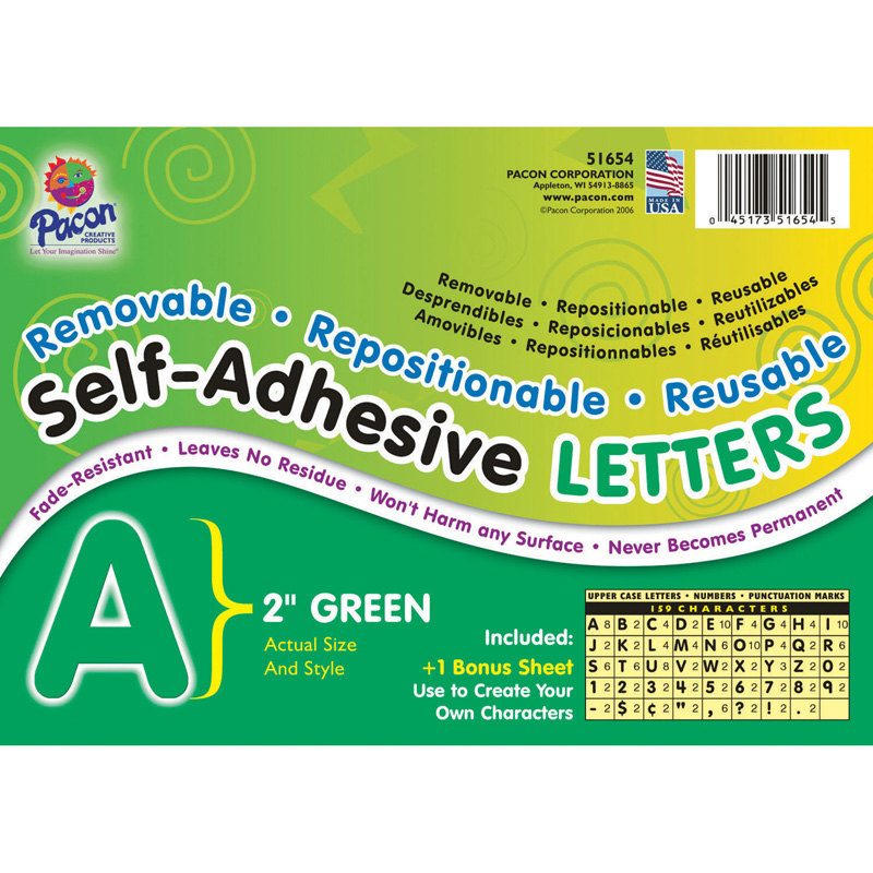 Self Adhesive Letter 2in Green
