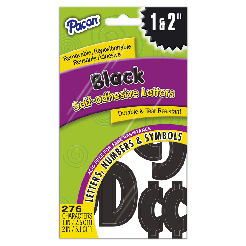 Self Stick Black Letters Numbers