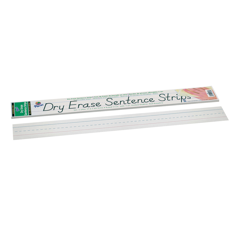 Dry Erase Sentence Strips White 3 X