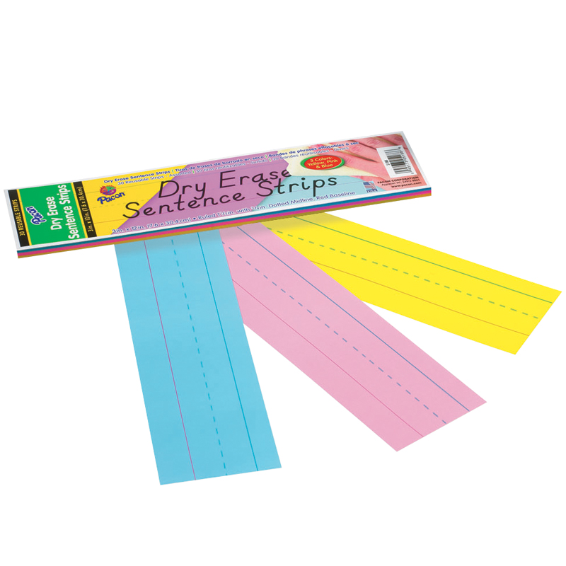 Dry Erase Sentence Strips Assorted