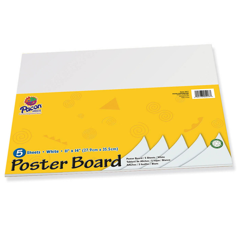 (12 Pk) White Poster  Board 5 Shts