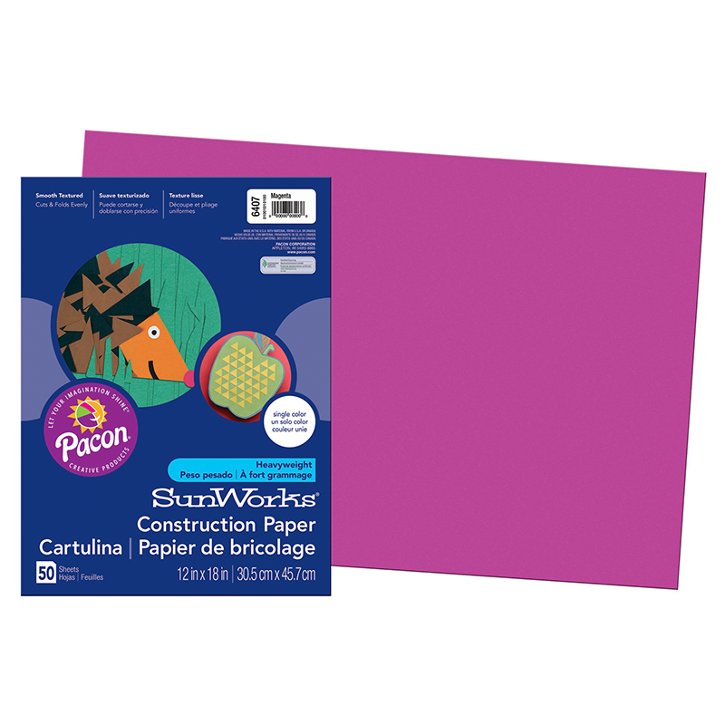 (10 Pk) Construction Paper Magenta