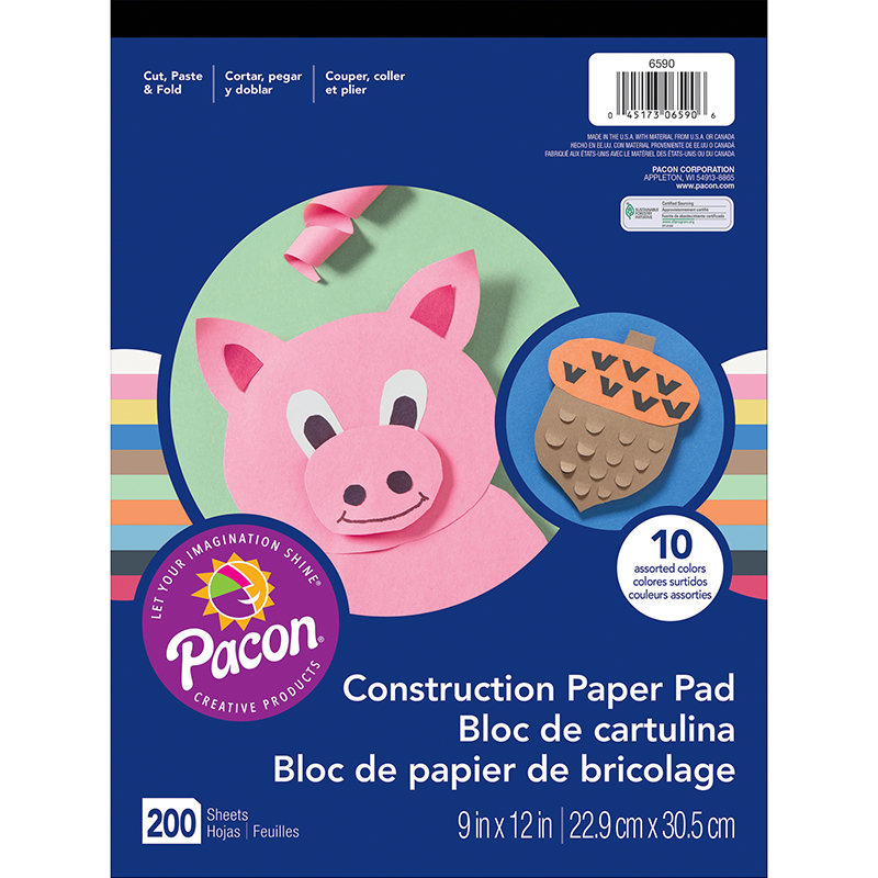 (3 Pk) Rainbow Construction Paper