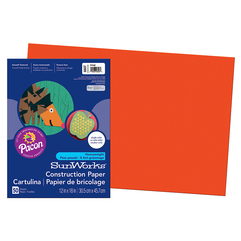 (5 Pk) Construction Paper Orange