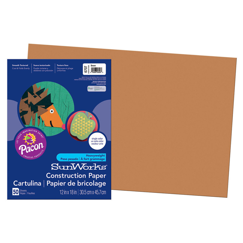 (10 Pk) Construction Paper Brown