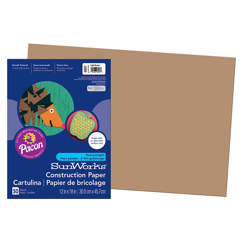 Construction Paper Lite Brown 12x18