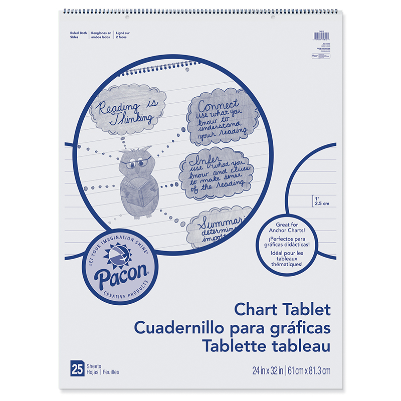 (2 Ea) Chart Tablet 24x32 1in Ruled