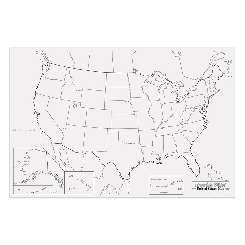 Giant Us Map 48in X 72in