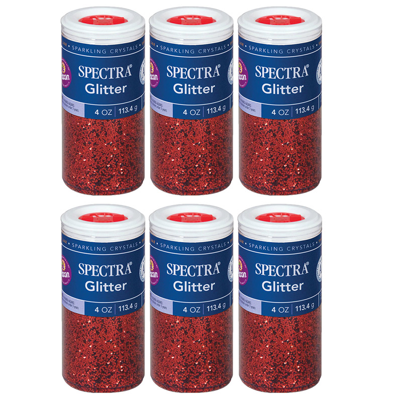 (6 Ea) Glitter 4oz Red