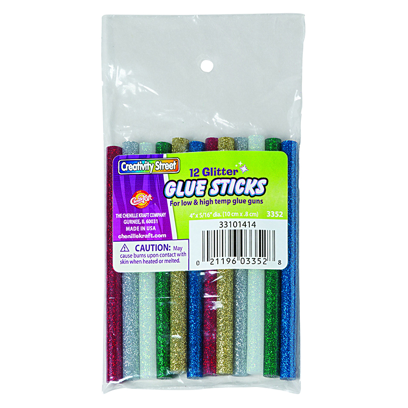 (6 Pk) 12pk Hot Glitter Glue Sticks
