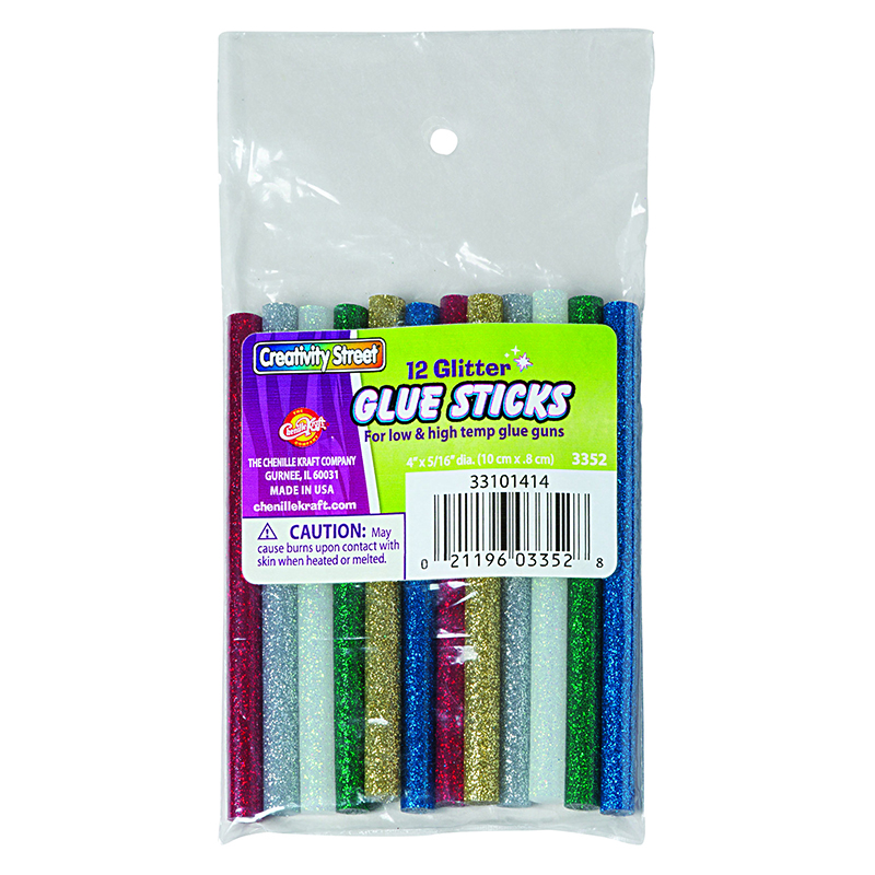 12pk Hot Glitter Glue Sticks