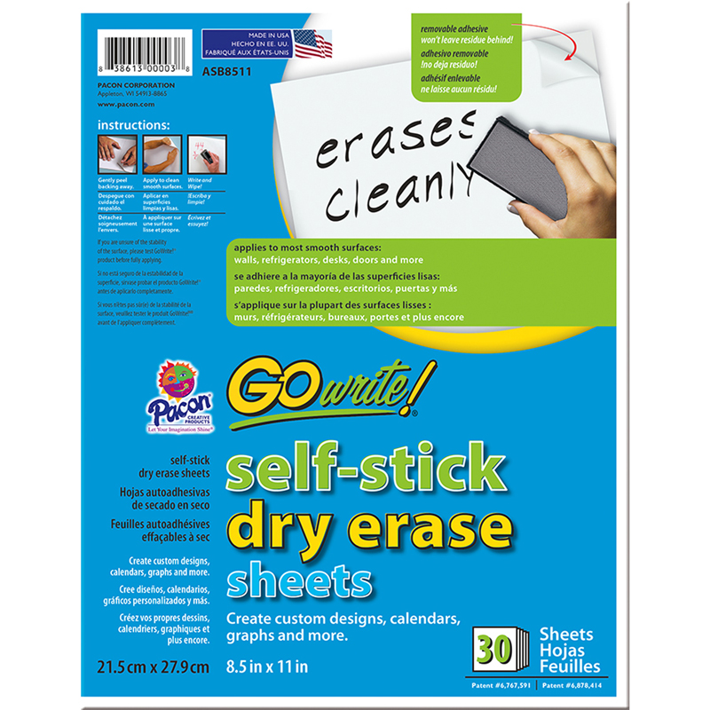 Go Write Dry Erase Sheets 30pk