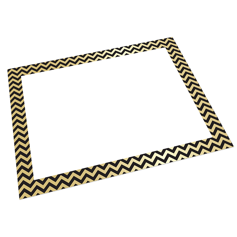 Foil Poster Board Gold/Black Chevrn