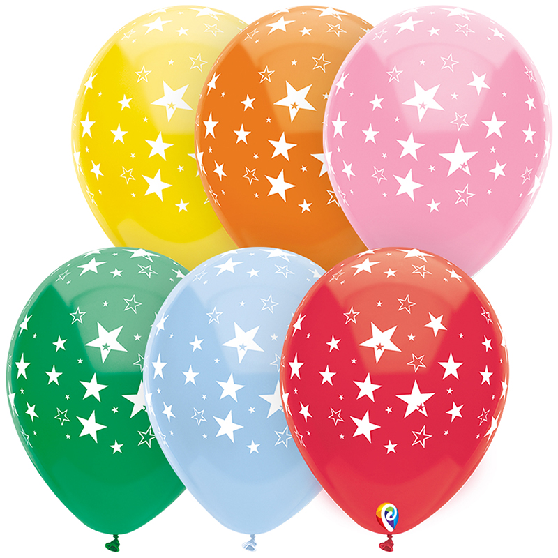 12in Stars All Over Balloons 8 Pk