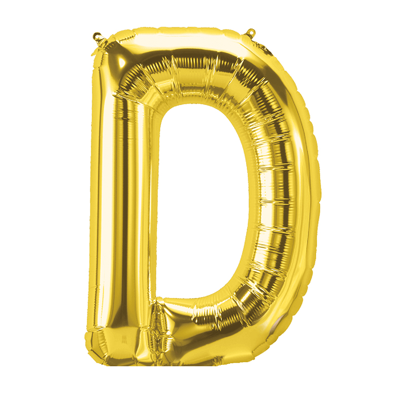 16in Foil Balloon Gold Letter D