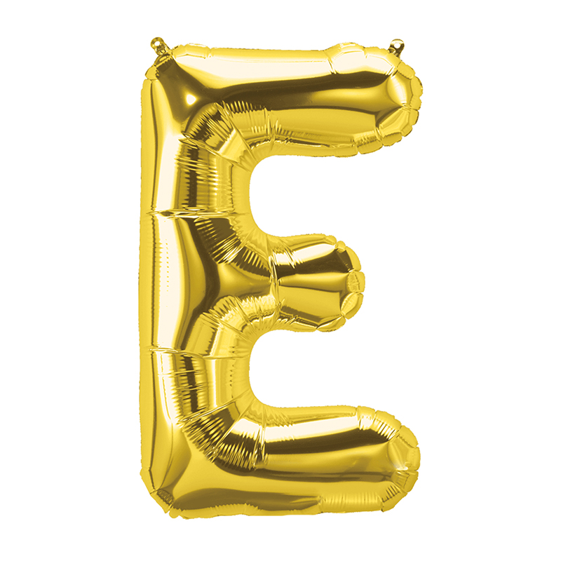 16in Foil Balloon Gold Letter E