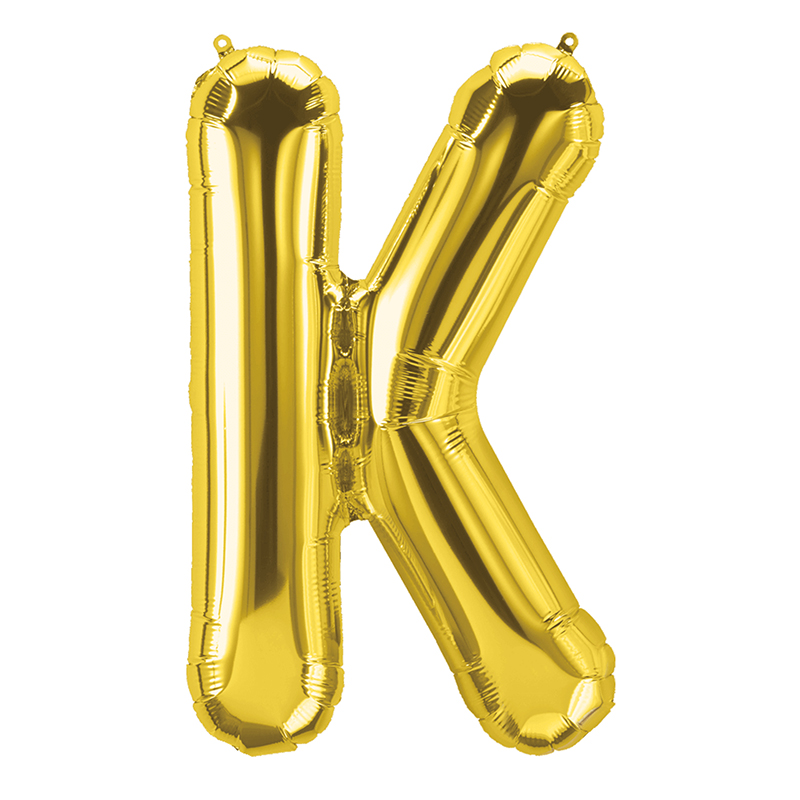16in Foil Balloon Gold Letter K