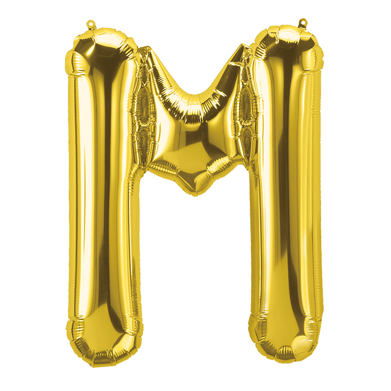 16in Foil Balloon Gold Letter M
