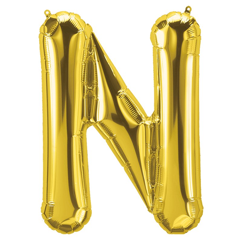 16in Foil Balloon Gold Letter N