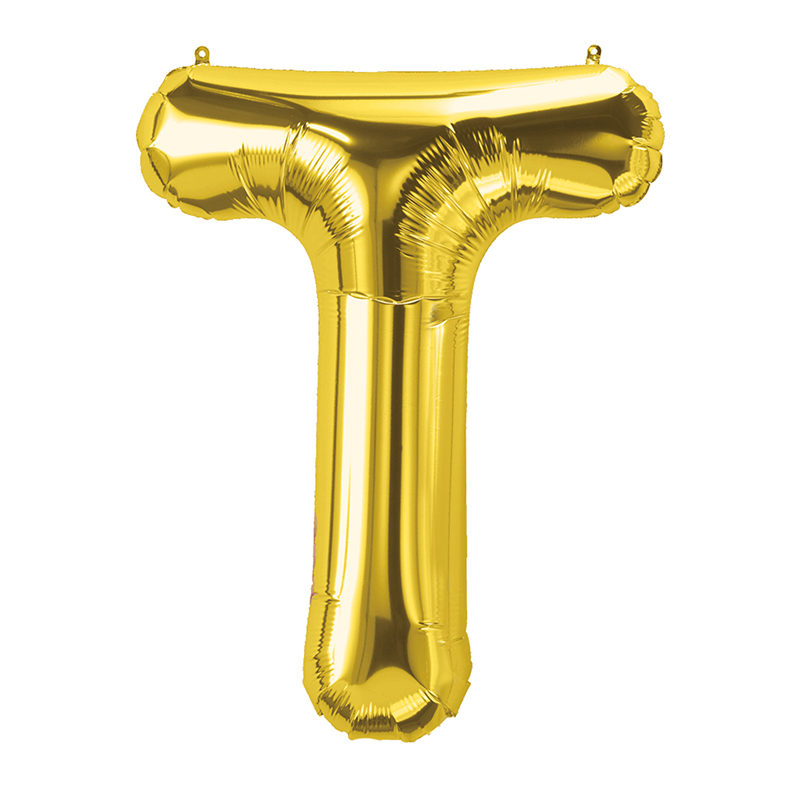 16in Foil Balloon Gold Letter T