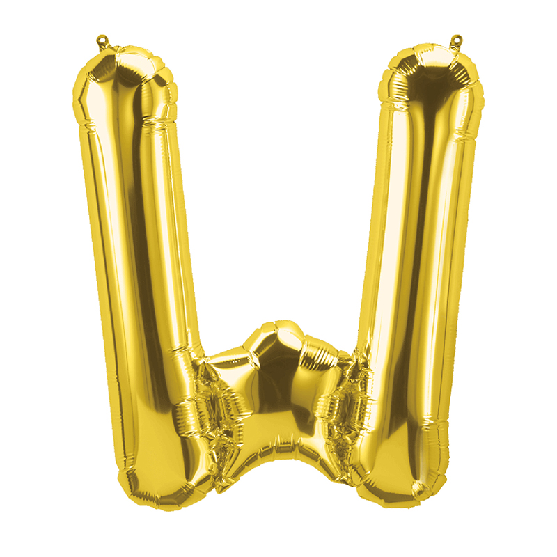 16in Foil Balloon Gold Letter W