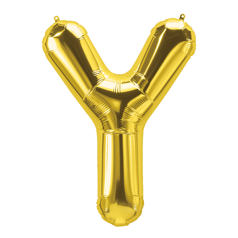 16in Foil Balloon Gold Letter Y