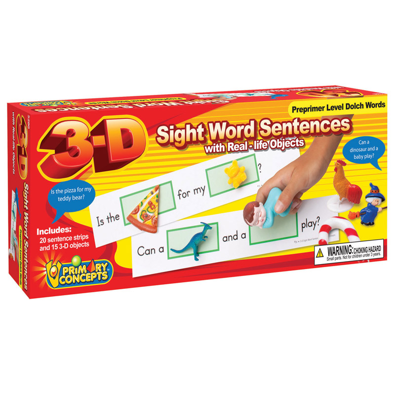3-D Sight Word Sentences Preprimer