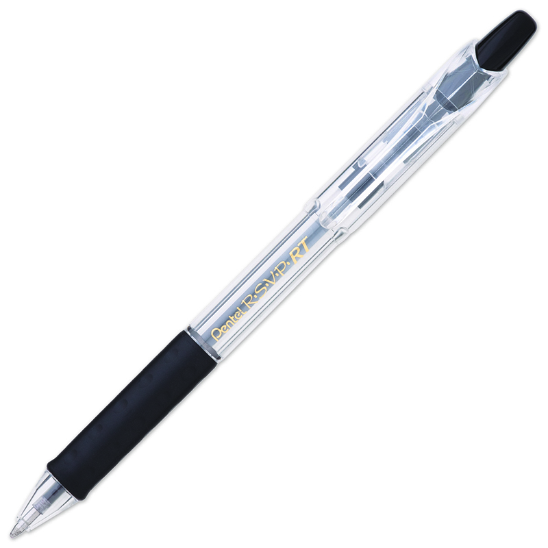 Pentel Rsvp Blk Retractable Medium