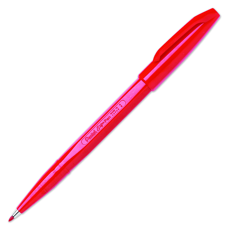 (24 Ea) Pentel Sign Pen Red