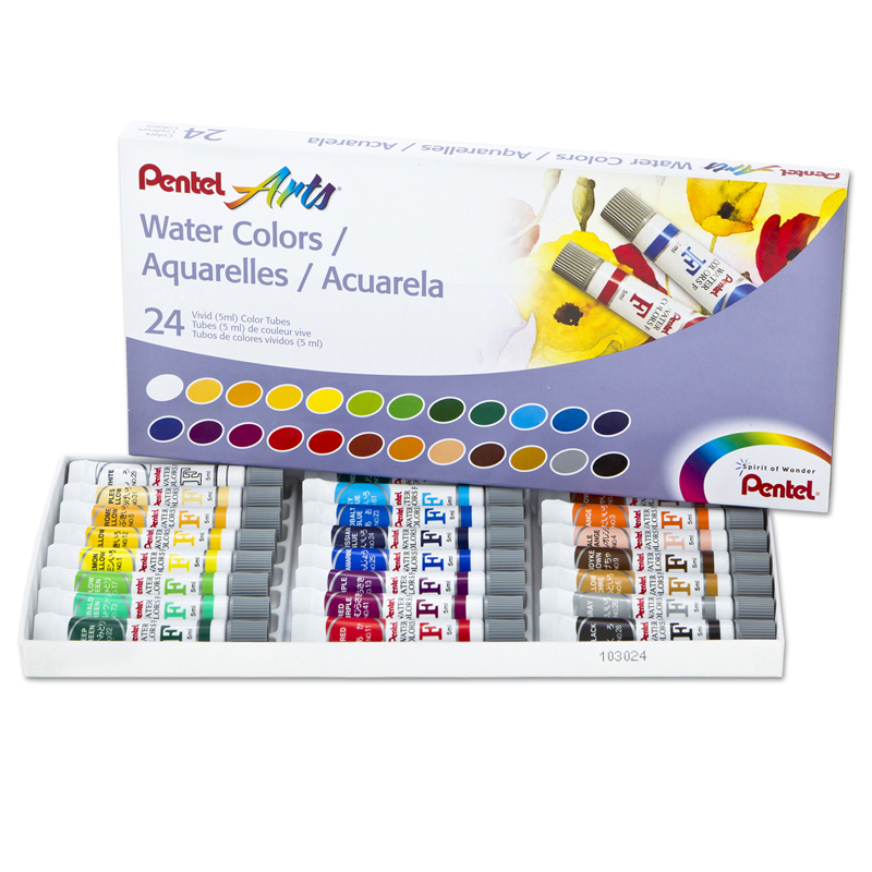 24 Color Pentel Arts Watercolor Set