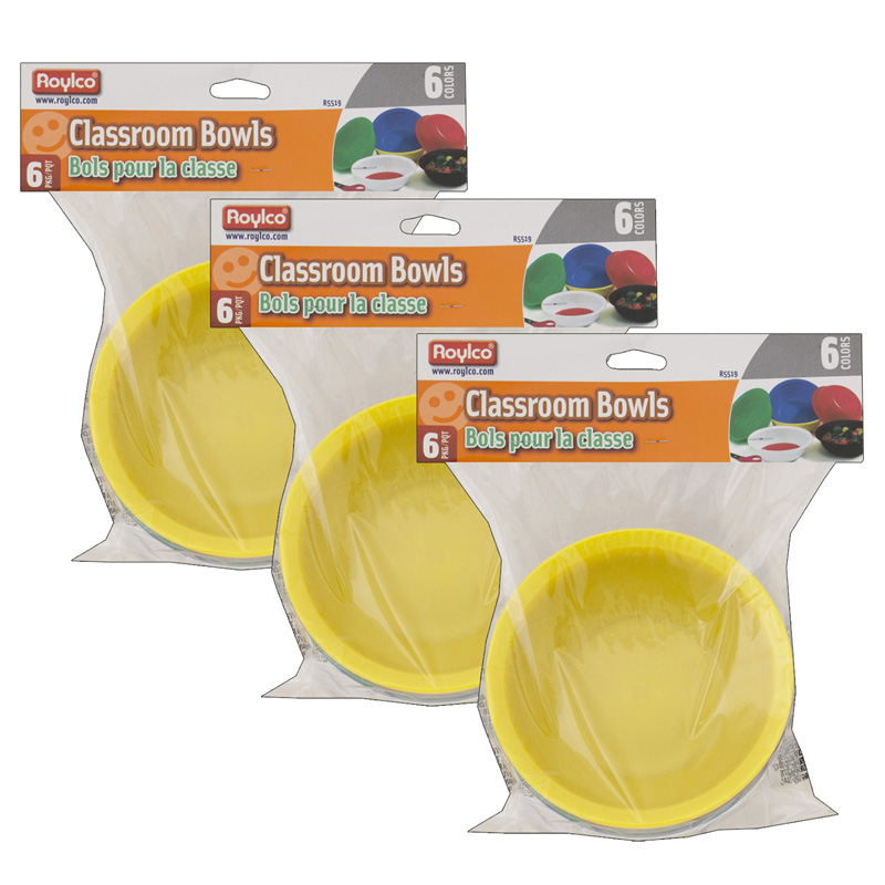 (3 Pk) Plastic Painting Bowls Asst