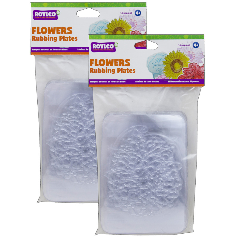 (2 Pk) Rubbing Plates Flowers