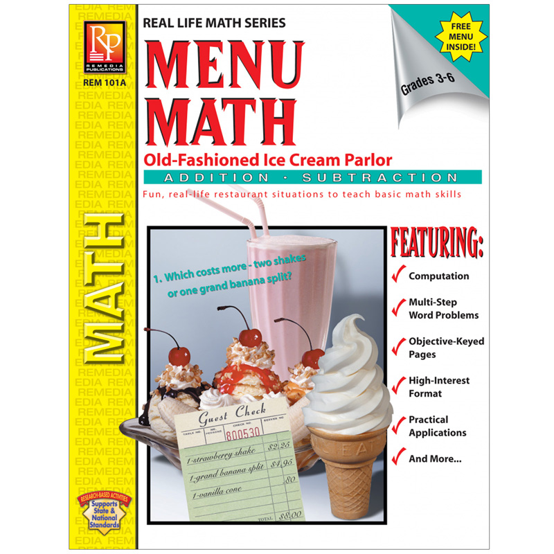 Menu Math Ice Cream Parlor Book-1