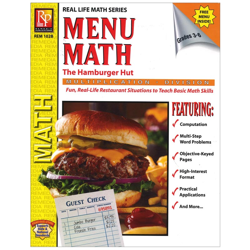 Menu Math The Hamburger Hut Book