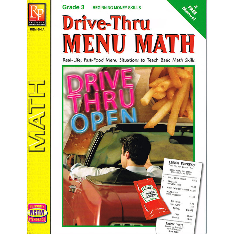 Drive Thru Menu Math Beginning