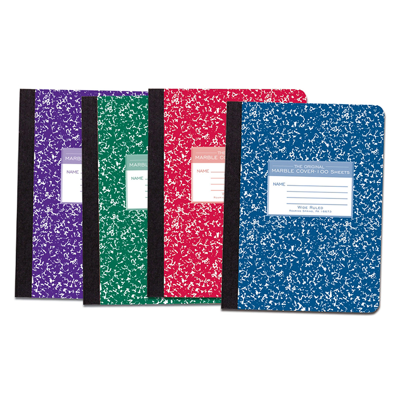 Marble Composition Book Asst Colors