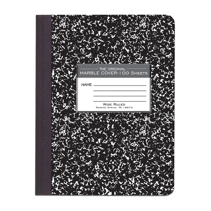 (6 Ea) Marble Composition Book Blk