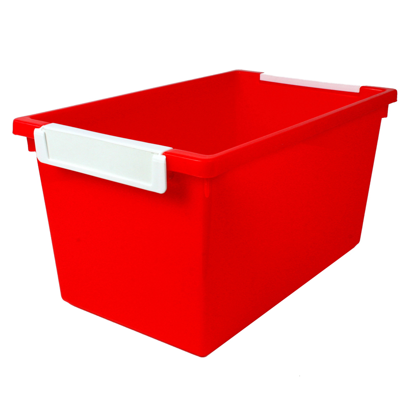 5qt Red Tattle Tray W Label Holder