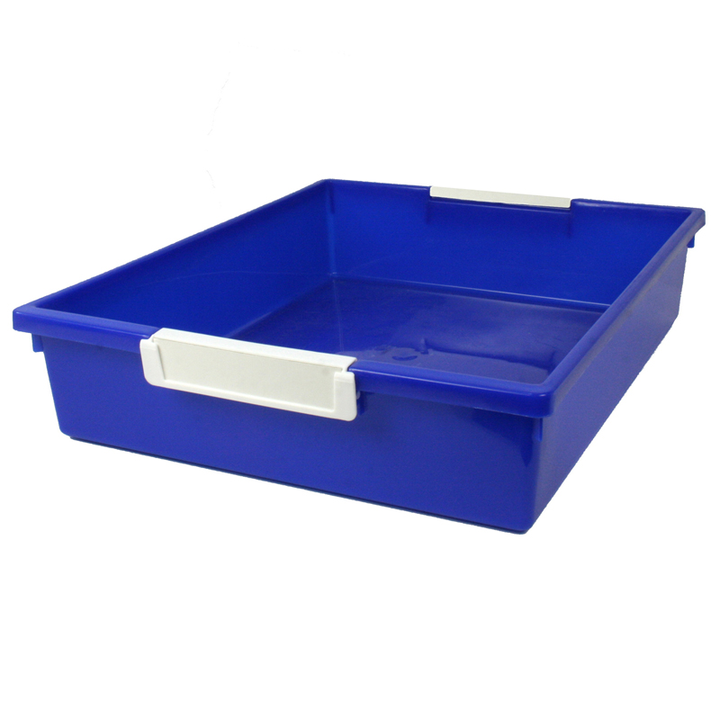 (3 Ea) 6qt Blu Tattle Tray Wlabel