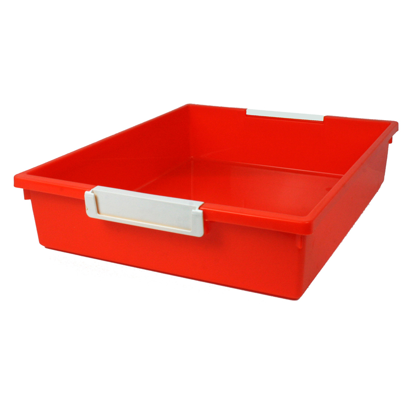 6qt Orange Tattle Tray W Label Hold