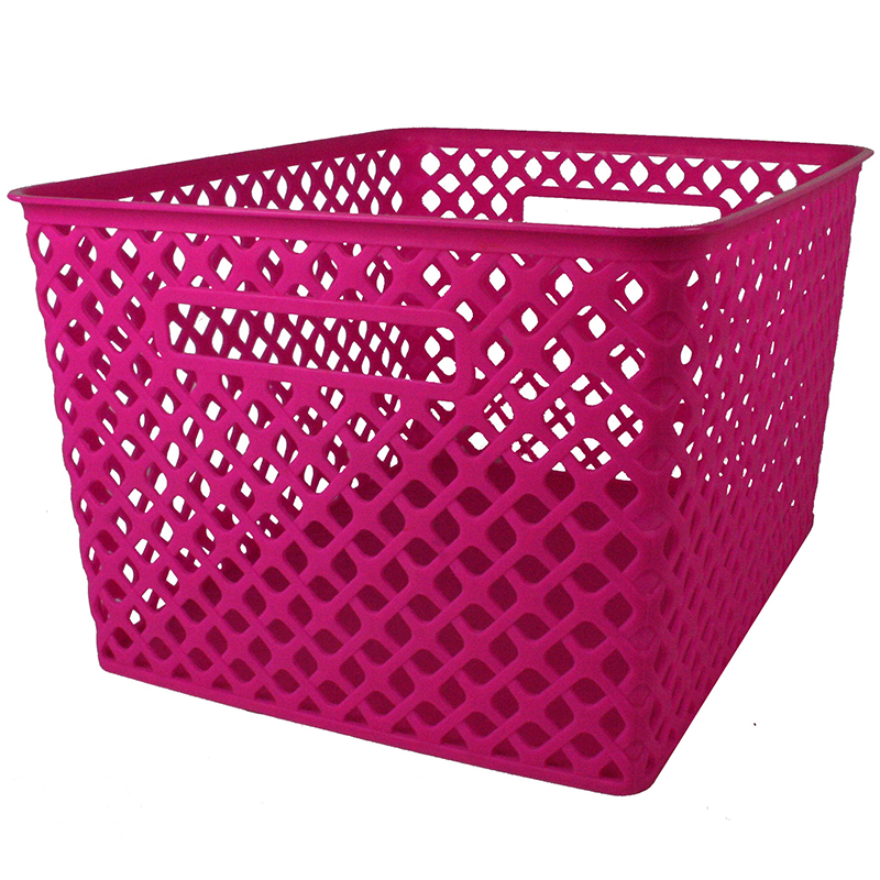 Large Hot Pink Woven Basket