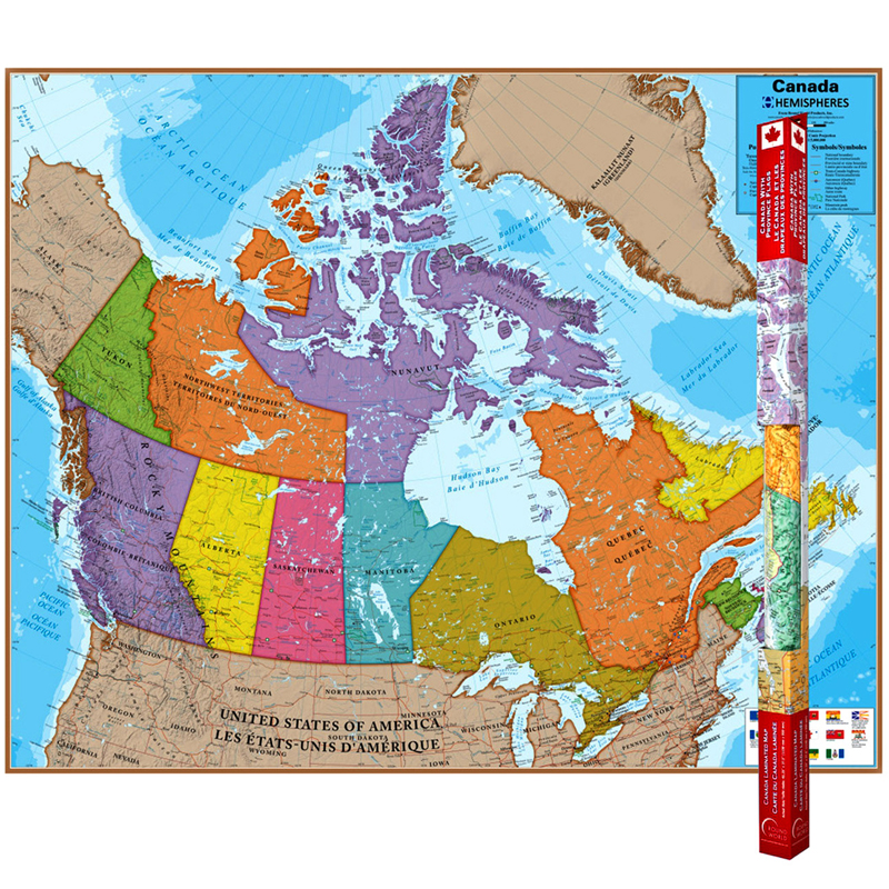 (2 Ea) Hemispheres Laminated Map