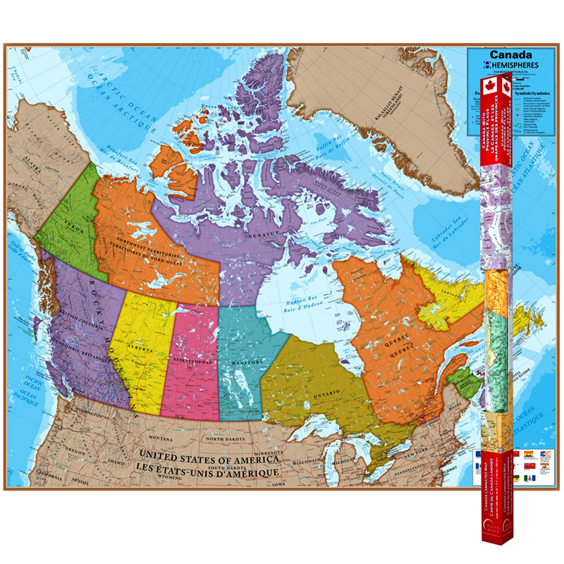 Hemispheres Laminated Map Canada