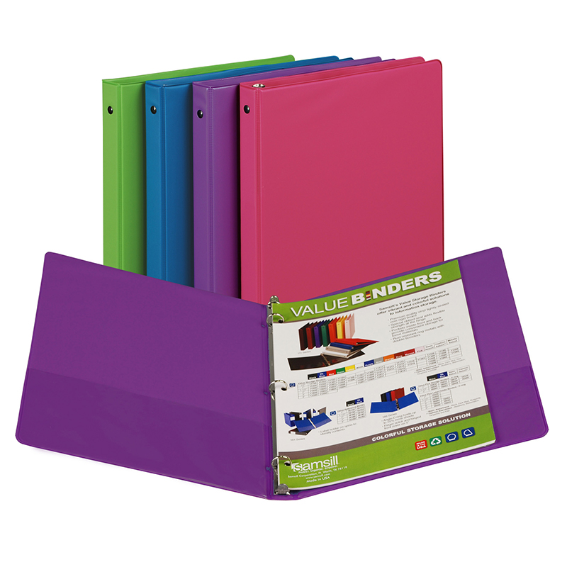 (12 Ea) Fashion Color Binder 1/2in